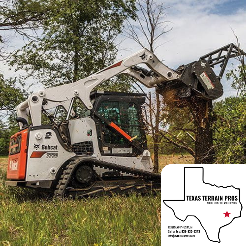Texas Terrain Pros operator with skid steer in Conroe, TX